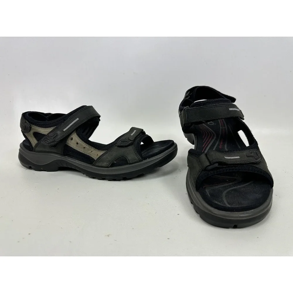Ecco Yucatan Receptor Mens Size‎ EU 41 US 7-7.5 Black Leather Hiking Sandals